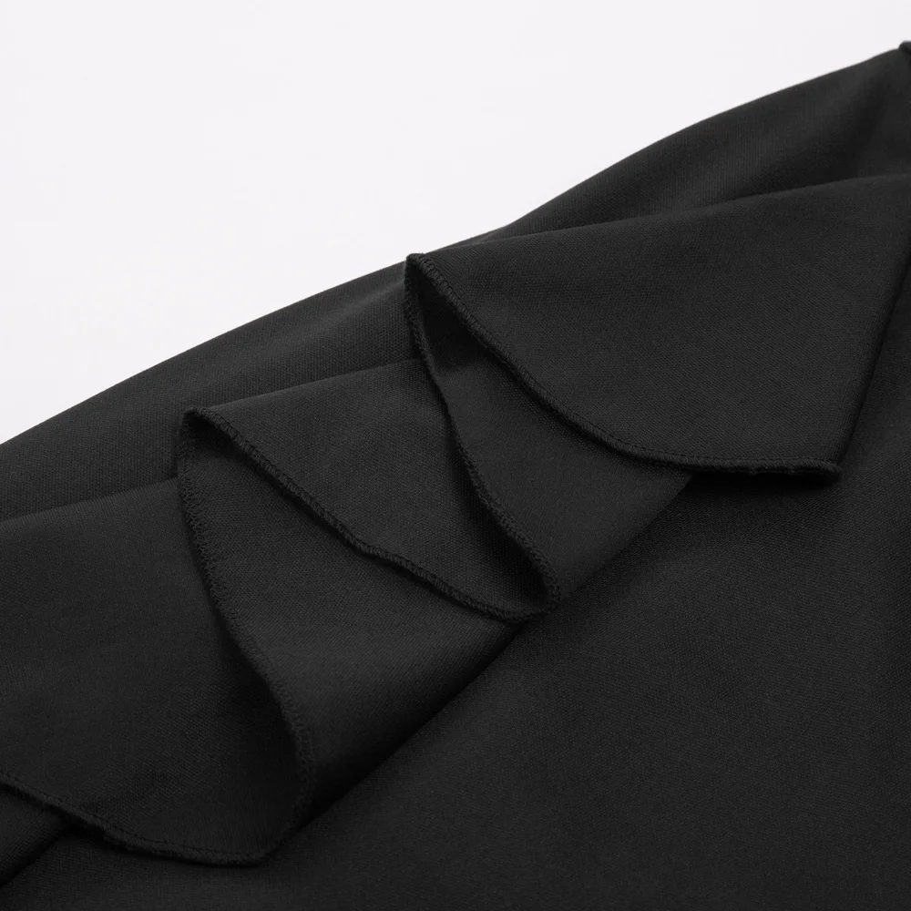 Женская Леди с высокой талией Bodycon Ruffle Сплит стрейч бизнес OL карандаш миди юбка