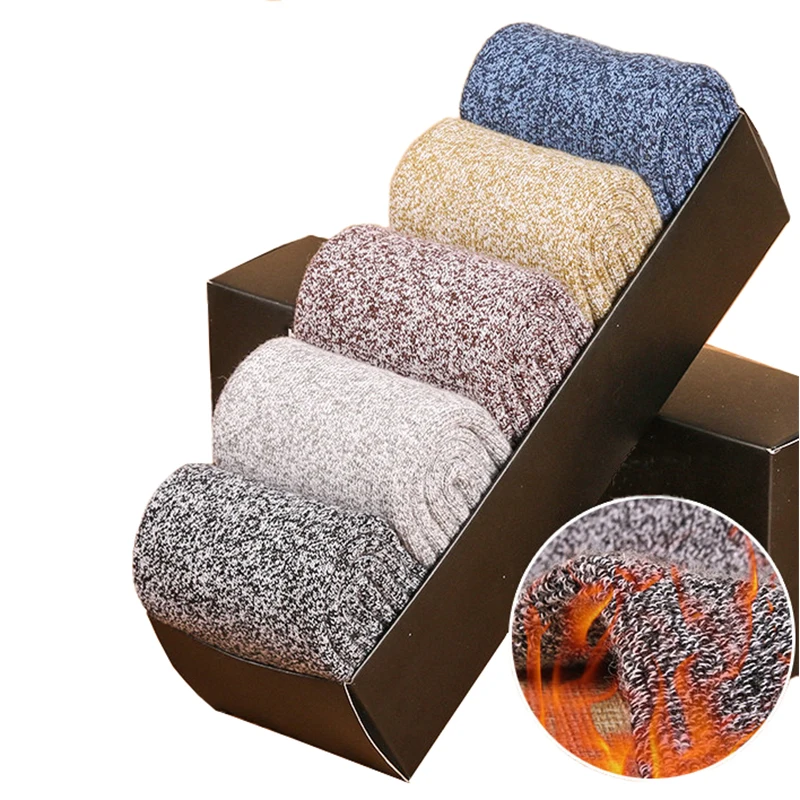 2019 мужские зимние толстые шерстяные носки теплое осеннее полотенце махровые