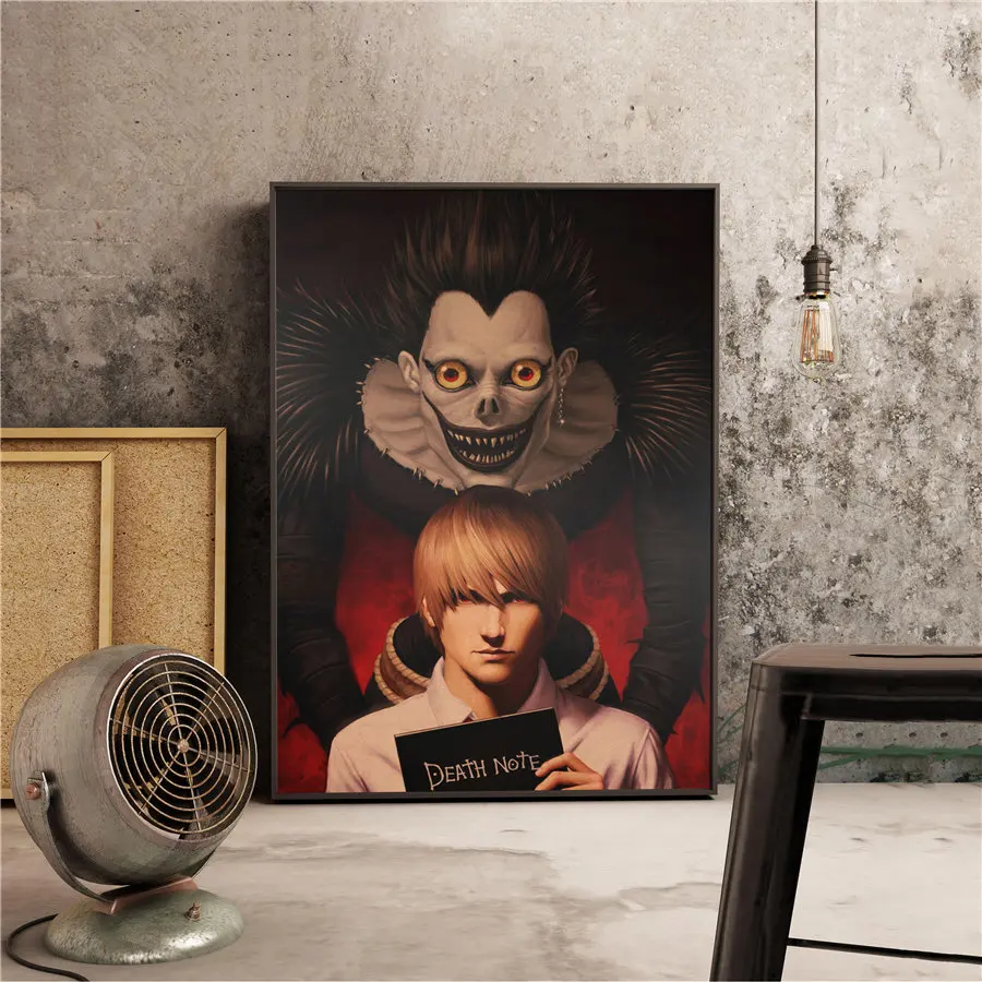 Death Note классические винтажные наклейки из фильма, гостиная, кафе, бар, паб, домашний декор, бумага для поделок в стиле ретро, стикер на стену, Рисунок 42x30 см