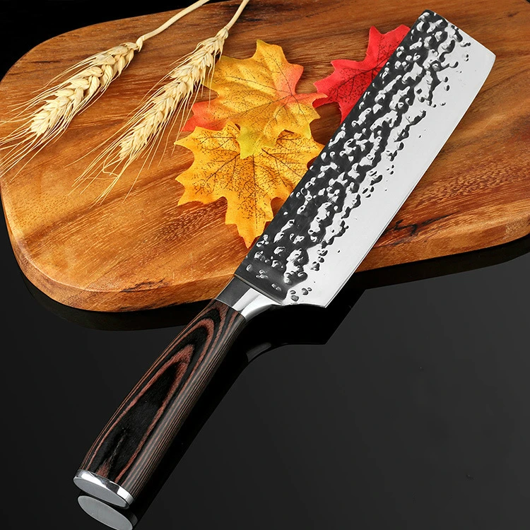 Forged pickle knife Stainless steel hand knife Household knife Cutting meat slice knife Hammer knife sharp pickle