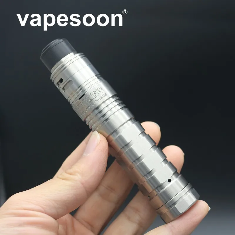 Vapesoon высокое качество регулируемый PANZER Vape комплект с Panzer RDA атомайзер 510 механический мод Fit 18650 - Цвет: Sliver