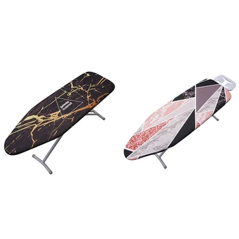 

2pc 140X50CM Fabric Marbling Ironing Board Cover Protective Press Iron Folding 1 & 4