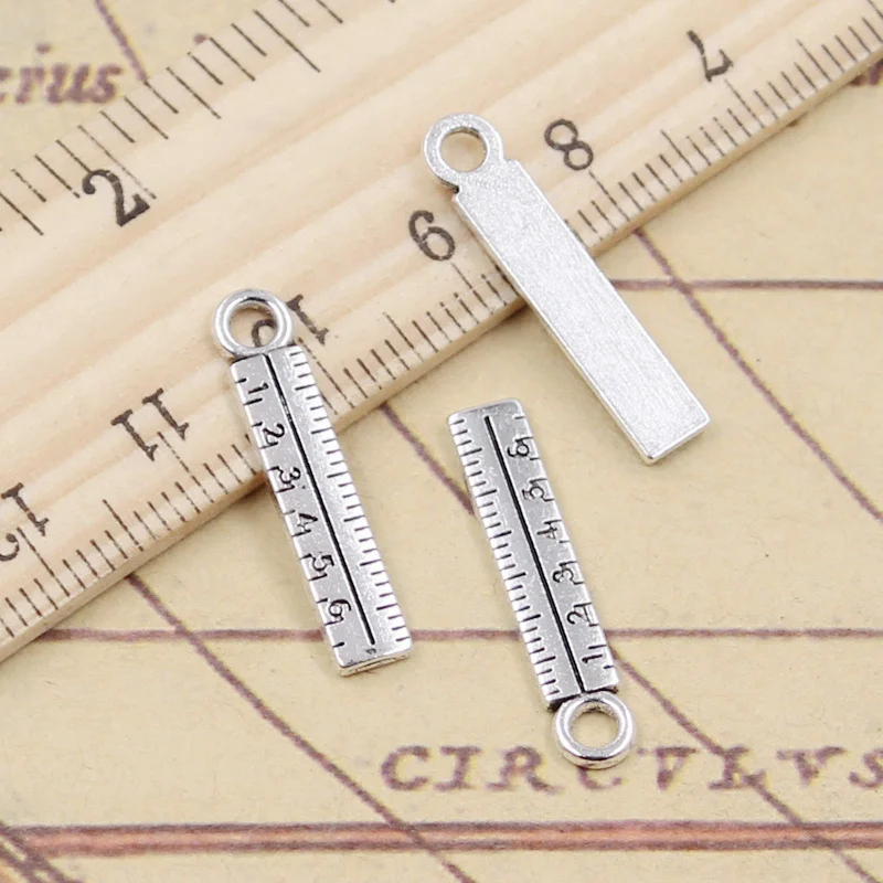 20 stücke Charms Werkzeuge Lineal Regel 24x5mm Tibetischen Silber Überzogene Anhänger Antiken Schmuck, Die DIY Handgemachten Handwerk