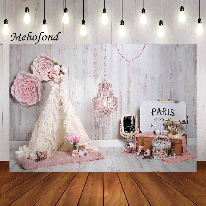 Mehofond Photography Background Paris Sweet Pink Flower Baby Girl 1st  Birthday Party Cake Smash Decoration Backdrop Photo Studio|Background| -  AliExpress