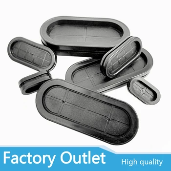 

1/5/10Pcs Groove Black Synthetic Rubber Oval Shape Double-Sided Wires Grommet Gaskets Protector Rings