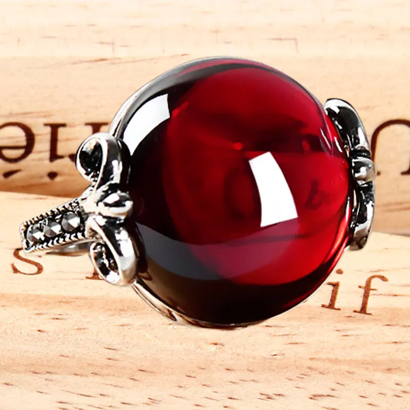 Женское кольцо из тайского серебра 100% пробы с драгоценными камнями | Украшения и