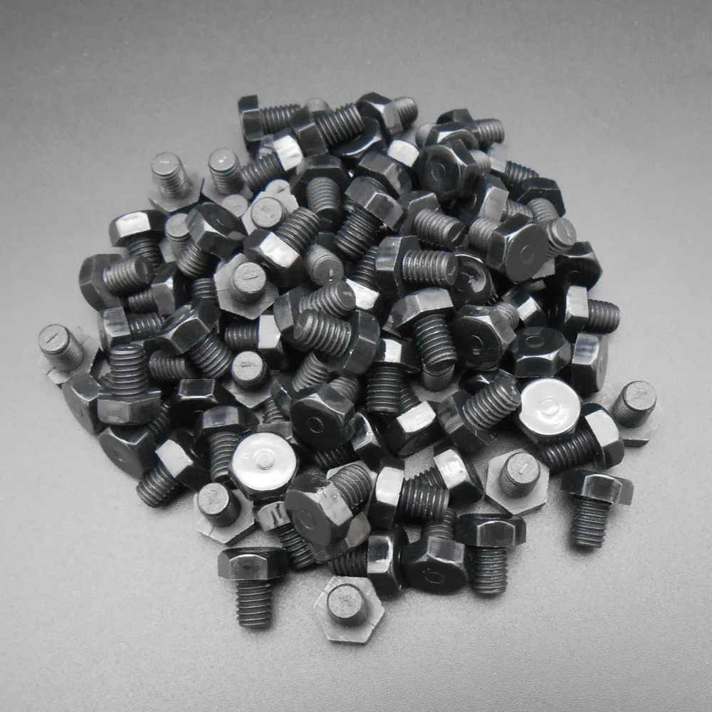

100Pcs M6*8 M6X8MM Plastic ROHS Nylon HEX Head Cap Screw Machine Bolts Black 6MM X 8MM DIN933 Diameter=6MM Length=8MM Pitch: 1MM