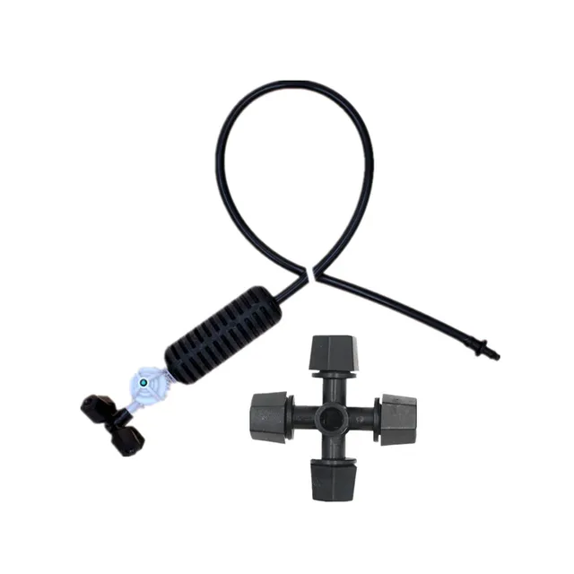 Black CROSS Misting Sprinkler ชุด Antidrip Connector สวนหยดชลประทานเรือนกระจกรดน้ำอุปกรณ์