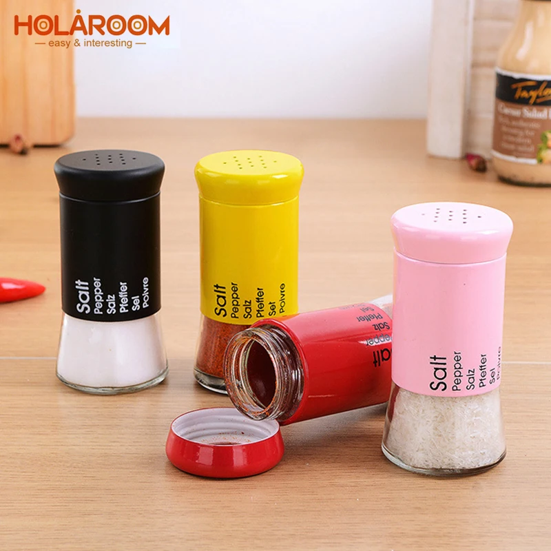 

Holaroom Creative Glass Condiment Bottle Cumin Powder Seasoning Cruet Spice Pepper Salt Sugar Storage Jar Kitchen Accessories
