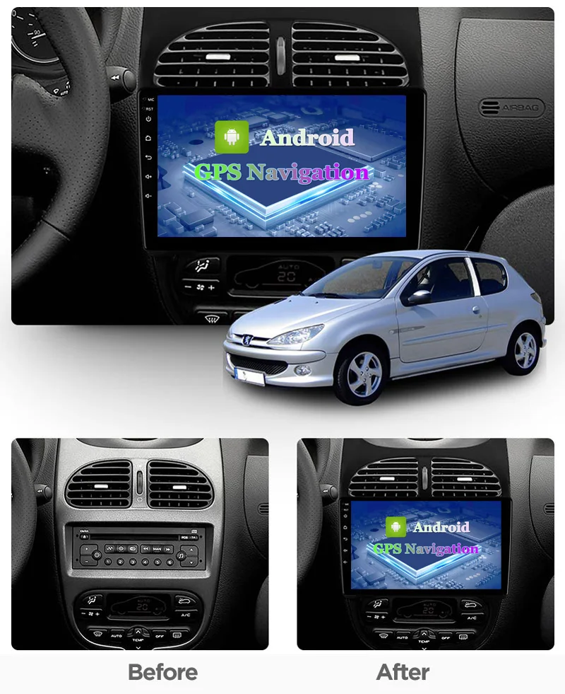 2 din Автомобильный Радио Android GPS навигация WIFI Bluetooth FM мультимедийный плеер для Peugeot