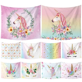 

Rainbow Pink Flower Print Soft Wall Cloth Tapestry Polyester Hanging Wall Tablecloth Blanket Home Party Birthday Decor 60031