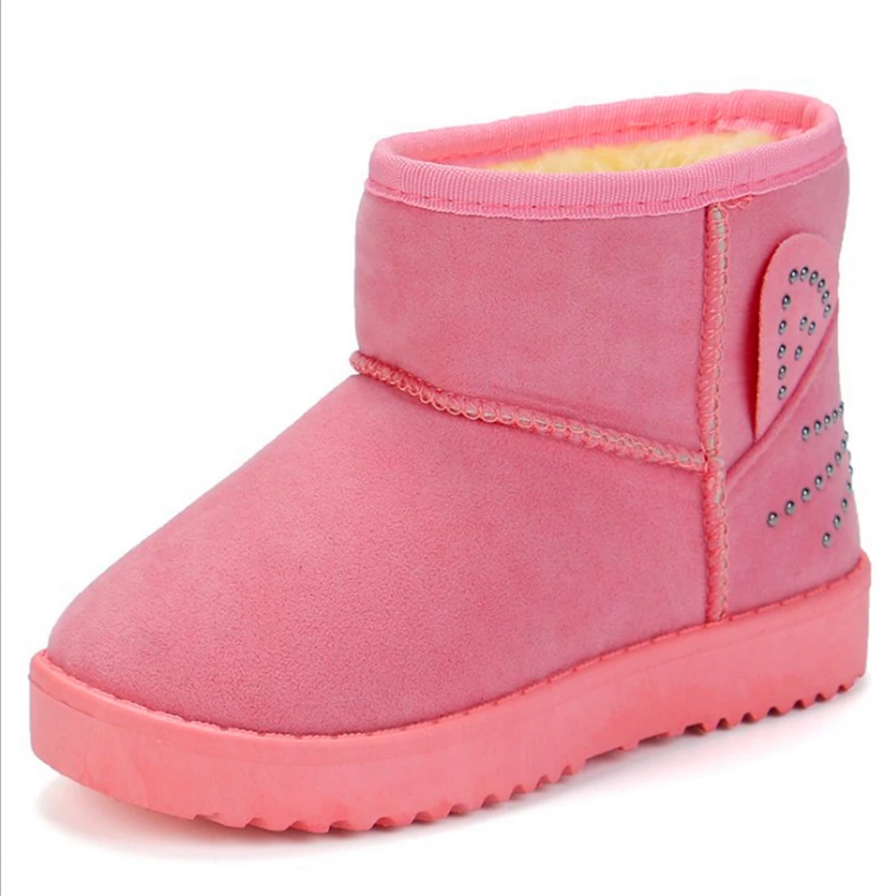 Girls cotton shoes plus velvet winter shoes Ankle boots 3-12 years kids new Korean cute children's winter warm snow boots