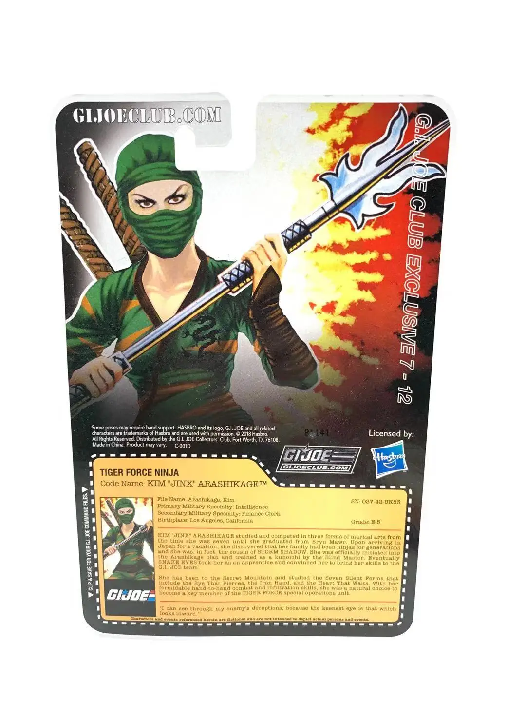 GIJOE 1/18 коллекционер клуб эксклюзивный FSS 7,0 Tiger Force Jinux фигурка Новинка