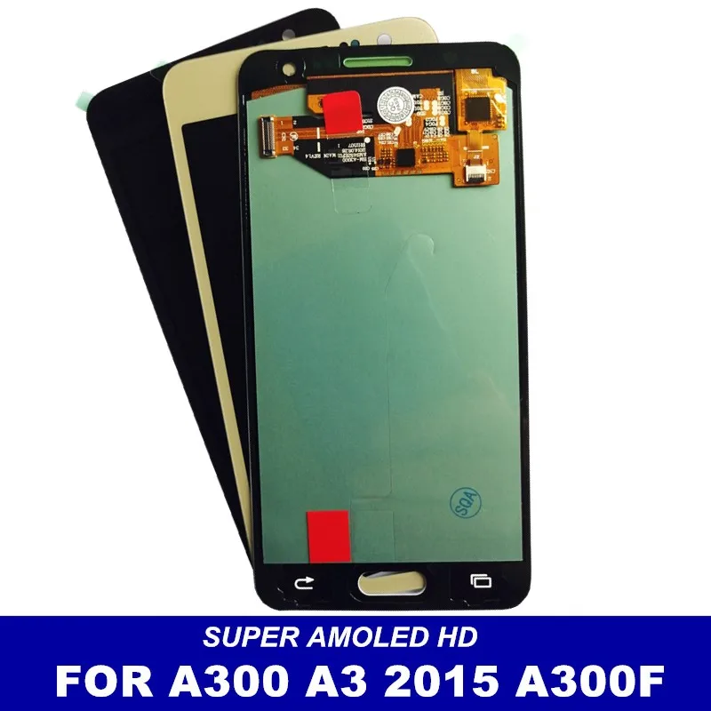 Полный дигитайзер супер AMOLED lcd s для samsung Galaxy A3 A300 A300H A300F телефон ЖК-дисплей сенсорный экран без битых пикселей