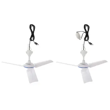 

DC 5V Ceiling Fan Air Cooler Portable USB Fans for Bed Camping Outdoor Mini Hanging Camper Tents Hanger Fan