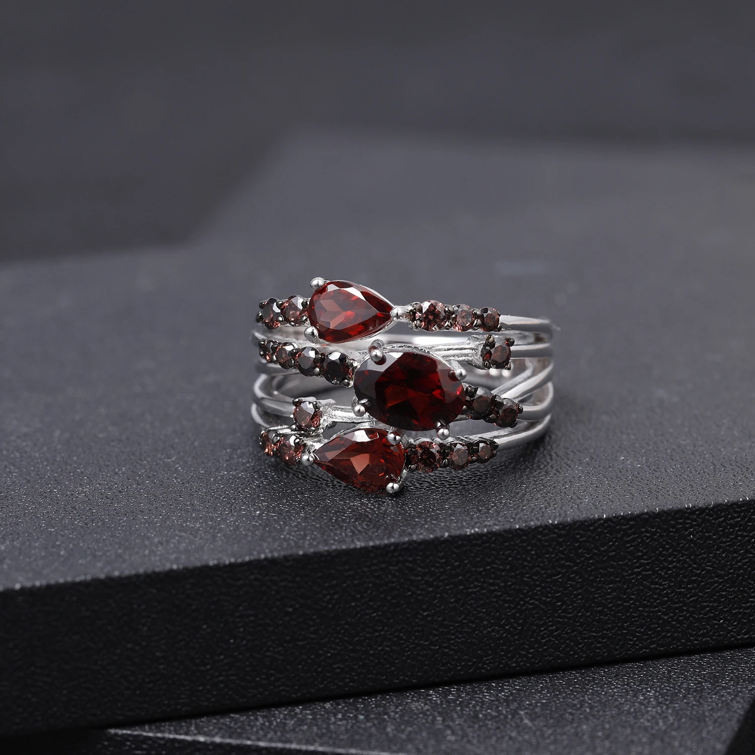 GEM'S BALLET, 1.95Ct, натуральный красный гранат, драгоценный камень, обручальное кольцо, кольца, 925 пробы, серебро, камень, кольцо для женщин, хорошее ювелирное изделие