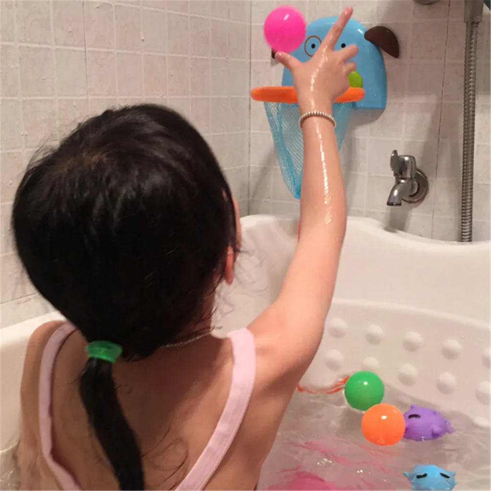 Floating Puppy Water Toy Bathtub Bath Shoot Basketball Hoop Sets For Children For The Bathroom Cognitive
