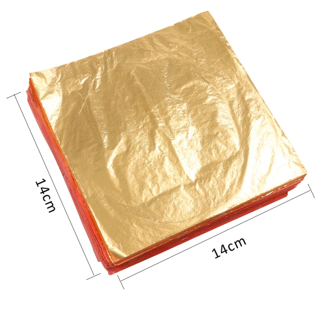 High Quality 100 Sheets 13.5 x14.2 Cm Taiwan Imitation Gold Leaf Color like  24 k Gold Leaf Art Craft Painting Gilding Deco Foil