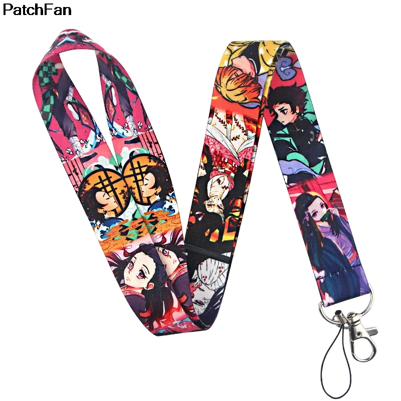 A2622 Patchfan аниме kimetsu no yaiba ремешок для шеи ремешки для безопасности отрыва для мобильного телефона USB ID бейдж держатель ключ для детей