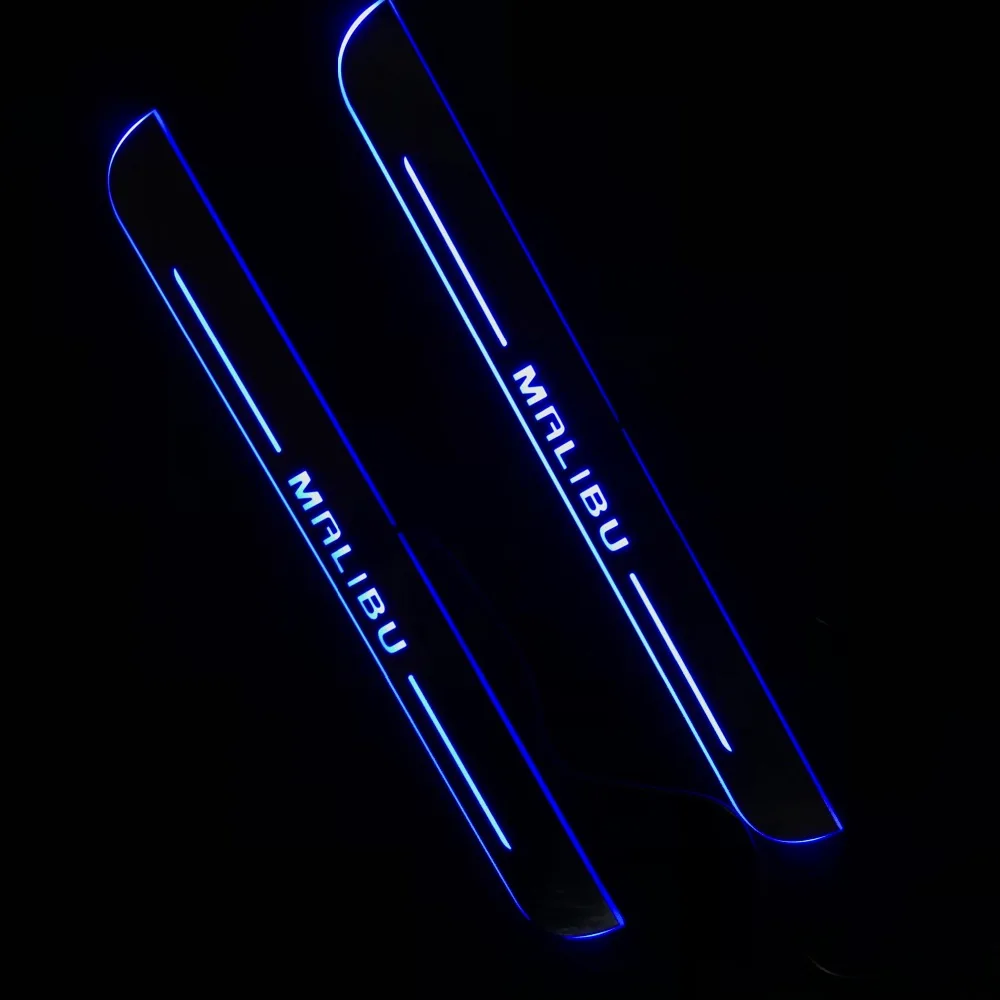 Osmrk светодиодные движущиеся двери scuff для Chevrolet Malibu динамические пороги Плиты плоские накладки пороги потока/еще светильник, 2 шт