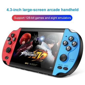 

Handheld Game Console Multifunctional Double Rocker Built In Games Entertainment Retro HD Adults Children 4.3inch Rechargeable