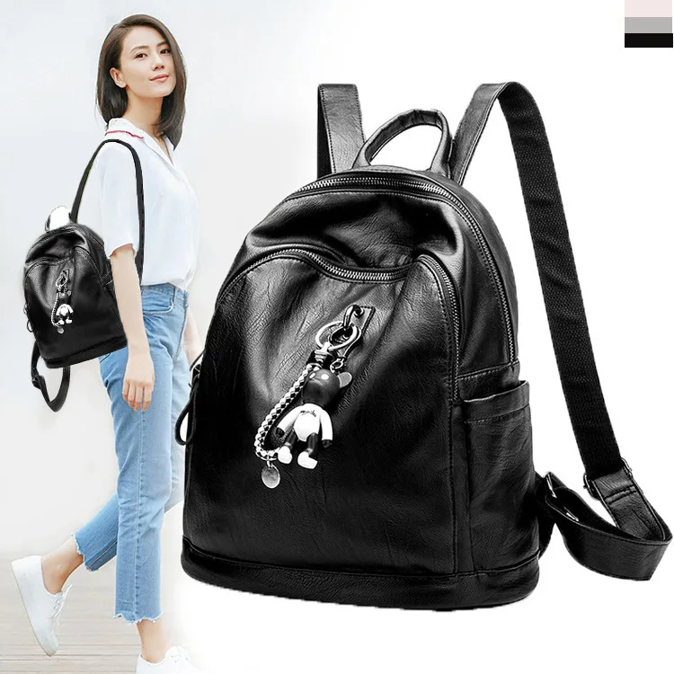 

Sheepskin Backpack Women's 2019 PRE-SALE Korean-style Versatile Women's Versatile Casual Fashion Soft Surface Backpack