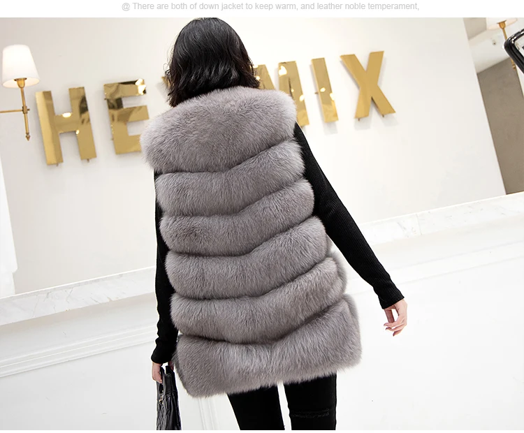 new real natural whole fur six-section fox vest ladies winter long warm fashion vest