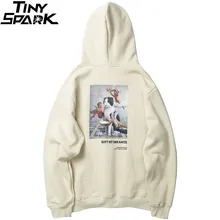 Мужская толстовка с капюшоном в стиле хип-хоп, толстовка с принтом кота ангела,, Harajuku, уличная одежда, забавные толстовки, пуловер, хлопок, осенние толстовки с капюшоном