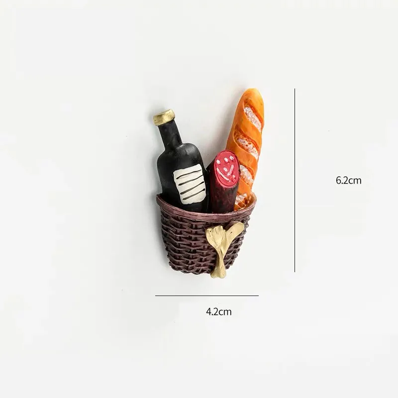 Champagne ham bread 3D смолы магниты на холодильник милый еда форма холодильник стикер сообщение стикер s дома Рождество украшения - Цвет: Champagne ham bread