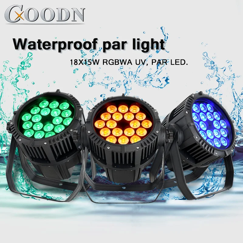Светодиодный настенный светильник 18X15 Вт quad RGBWA dmx wash IP65 Водонепроницаемый Открытый Номинальный par для зданий церкви