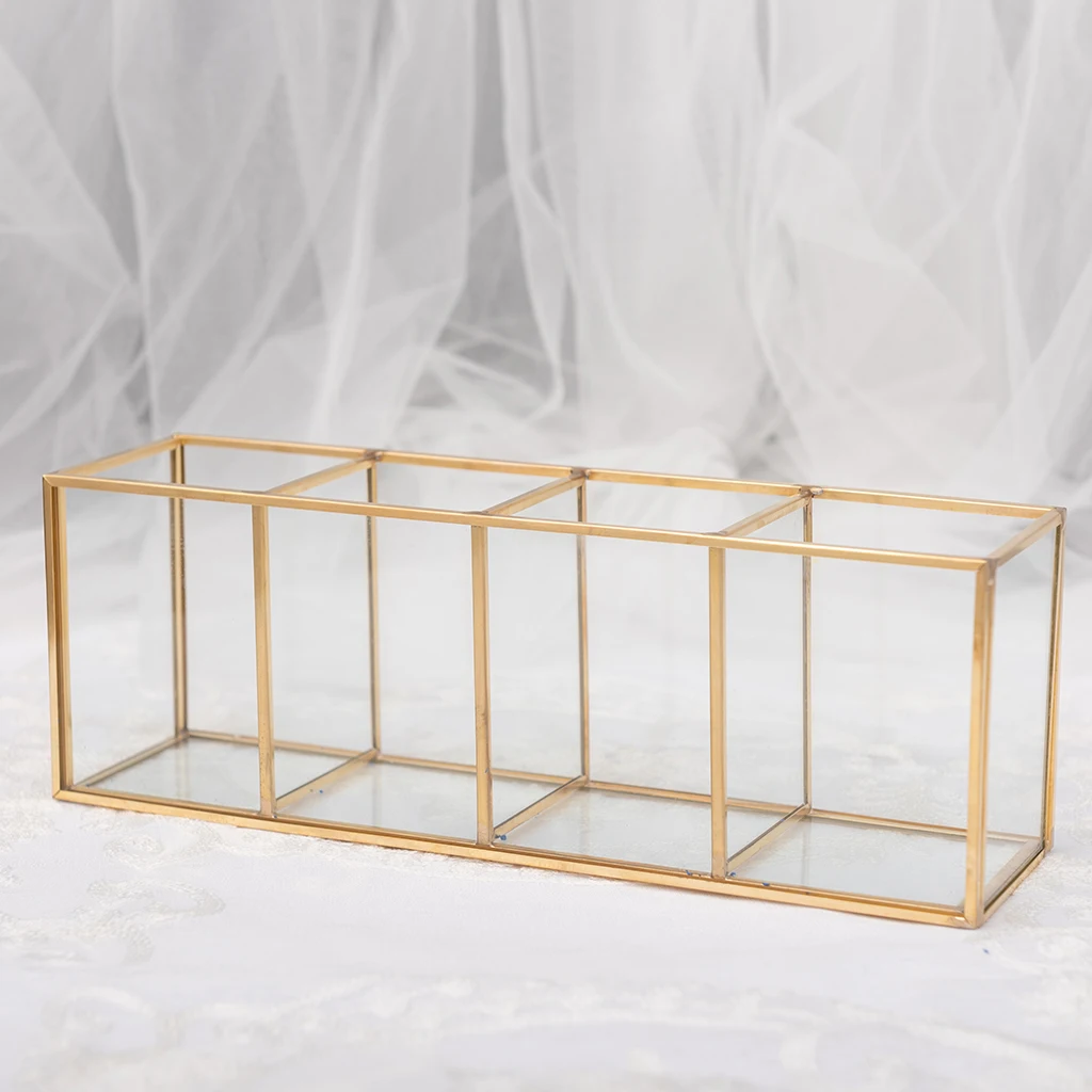 Clear Glass Makeup Brush Holder Cosmetic Storage Case Lipstick Holder Desk Organizer Cosmetic Make Up Organizer Makeup Tools 4