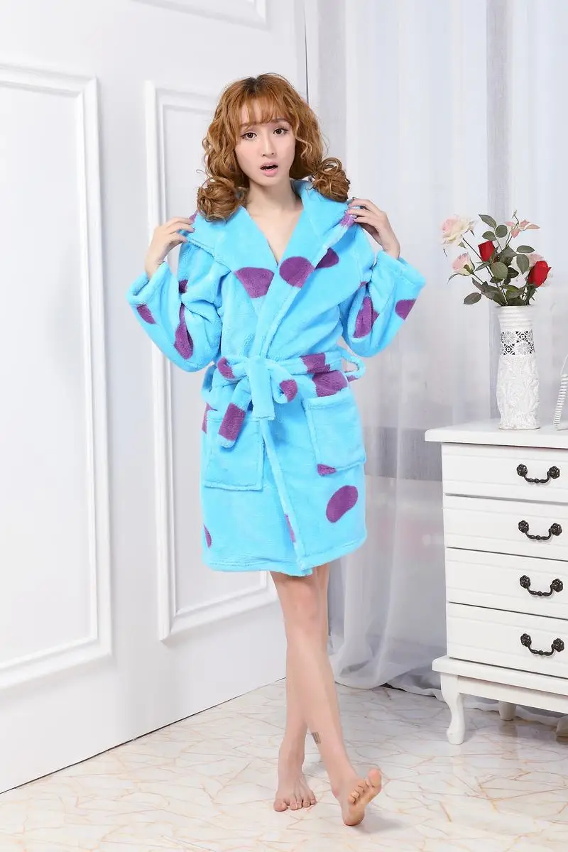 Style 4 Весенне-осенний женский халат с капюшоном, мультяшный банный халат, теплый халат с животными, мягкий женский халат для сна - Цвет: Style 4