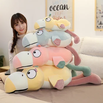 

85/100cm Big Size Cute Cartoon Bird Plush Toys Stuffed Parrot Dolls Animal Toucan Bird Kawaii Soft Nap Sleep Pillow Home Decor