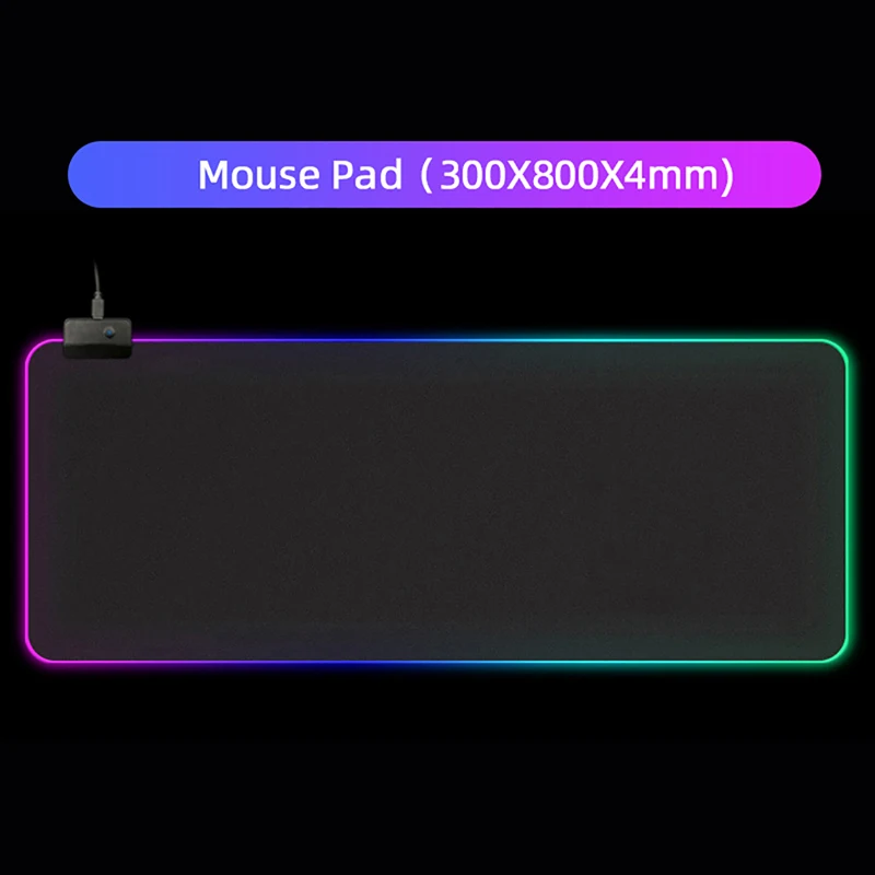 800mm Length VicTsing/игровой коврик для мыши с RGB подсветкой, Красочный светодиодный коврик для мыши с подсветкой, 14 режимов, 7 цветов, Мягкий Нескользящий Коврик Для Мыши для ПК и ноутбука - Цвет: 800mm Length