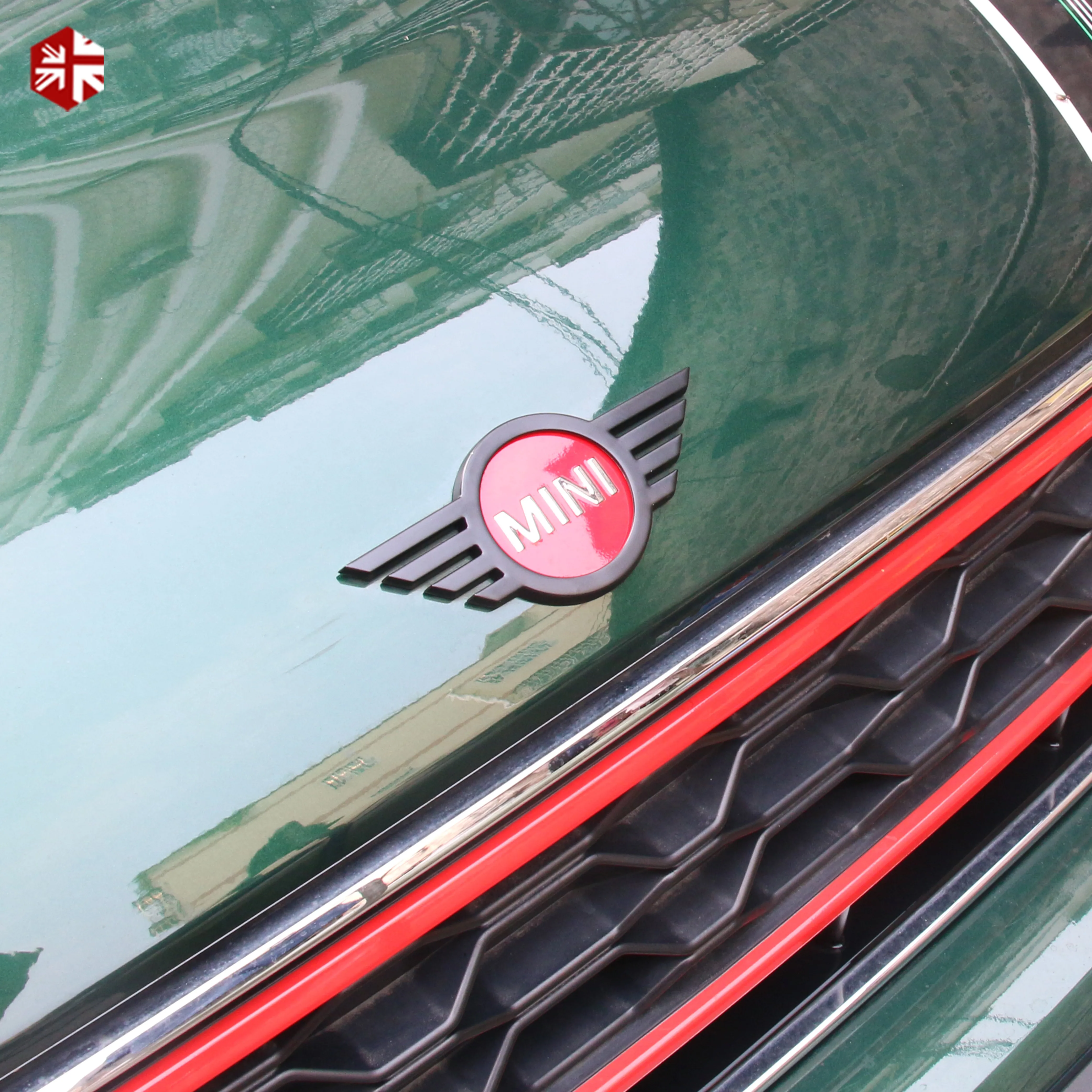 2Pcs Mirror Alloy Car Hood Trunk Wing Logo Emblem Badge Decal Cover Sticker For MINI Cooper S F55 F56 2018- present Accessories