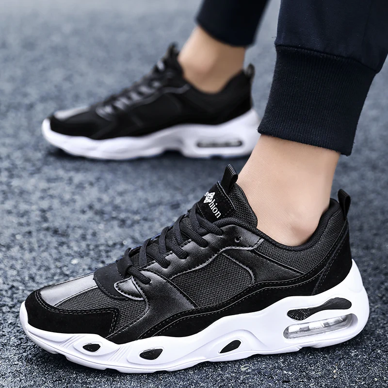 2020 Running Shoes For Men Air Cushion Mesh Breathable Wear-resistant Hot Sale Fitness Trainer Comfortable Shoes Male Sneakers