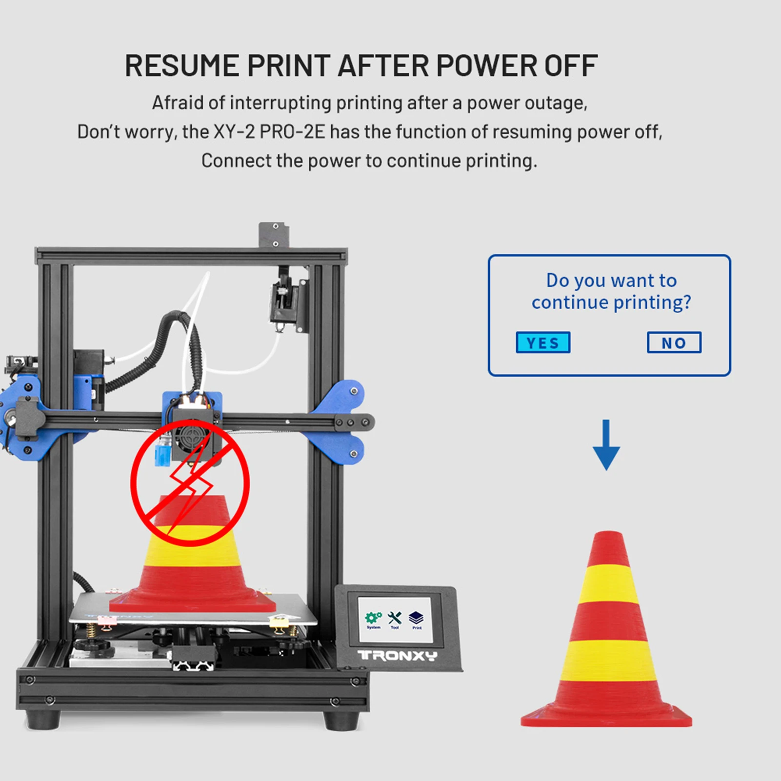 TRONXY XY-2 Pro 2E Desktop 3D Printer FDM 3D Printing 255x255x245mm/10x10x9.6in Build Size 2-IN-1-OUT Nozzle Dual Extruder best cheap 3d printer