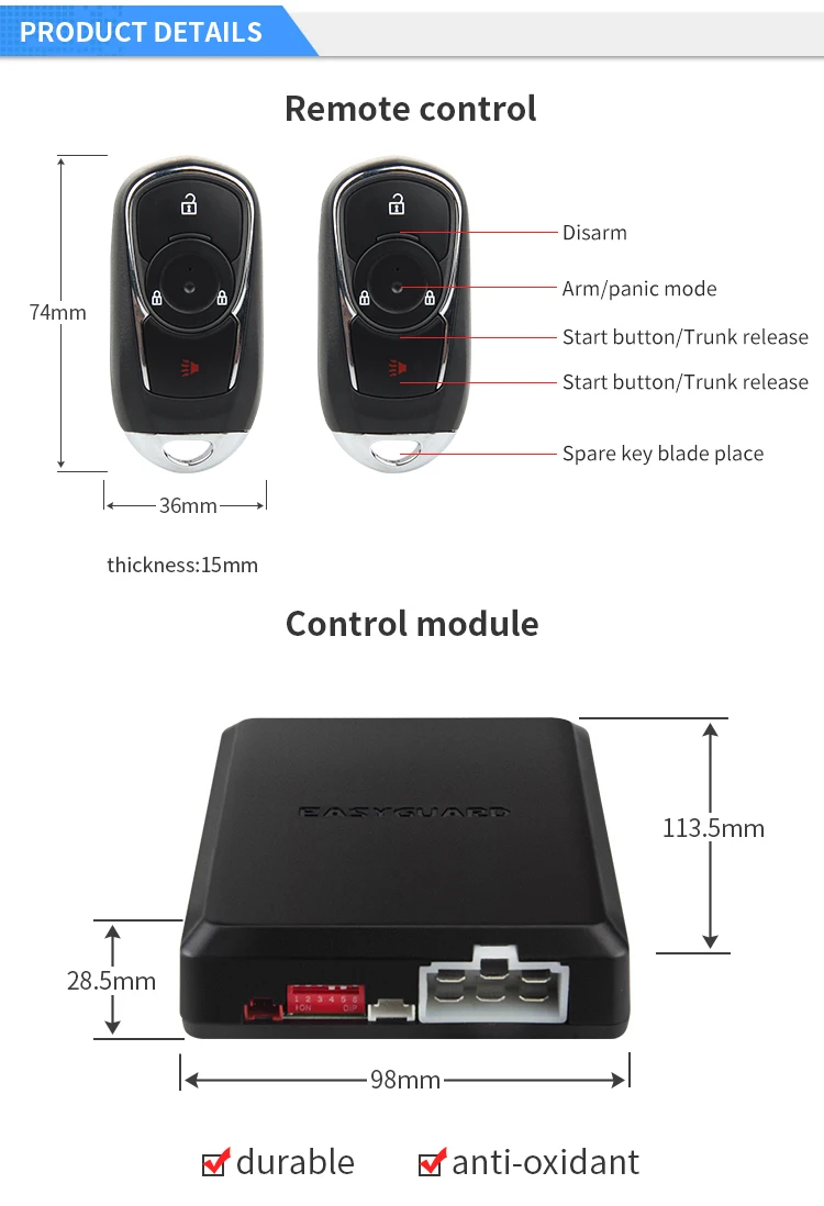 EASYGUARD может комплект шин, пригодный для buick, подходит для chevrolet, система ввода без ключа plug& play, пульт дистанционного стартера для автомобиля, центральный замок