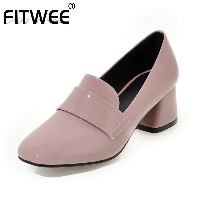 FITWEE 4 цвета женские туфли на каблуке офисные лодочки Новое поступление