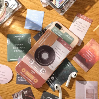 

60pcs/set Years Gramophone Series Writable Paper Creative Colorful Classic Lyrics Music DIY Decorative Stickers