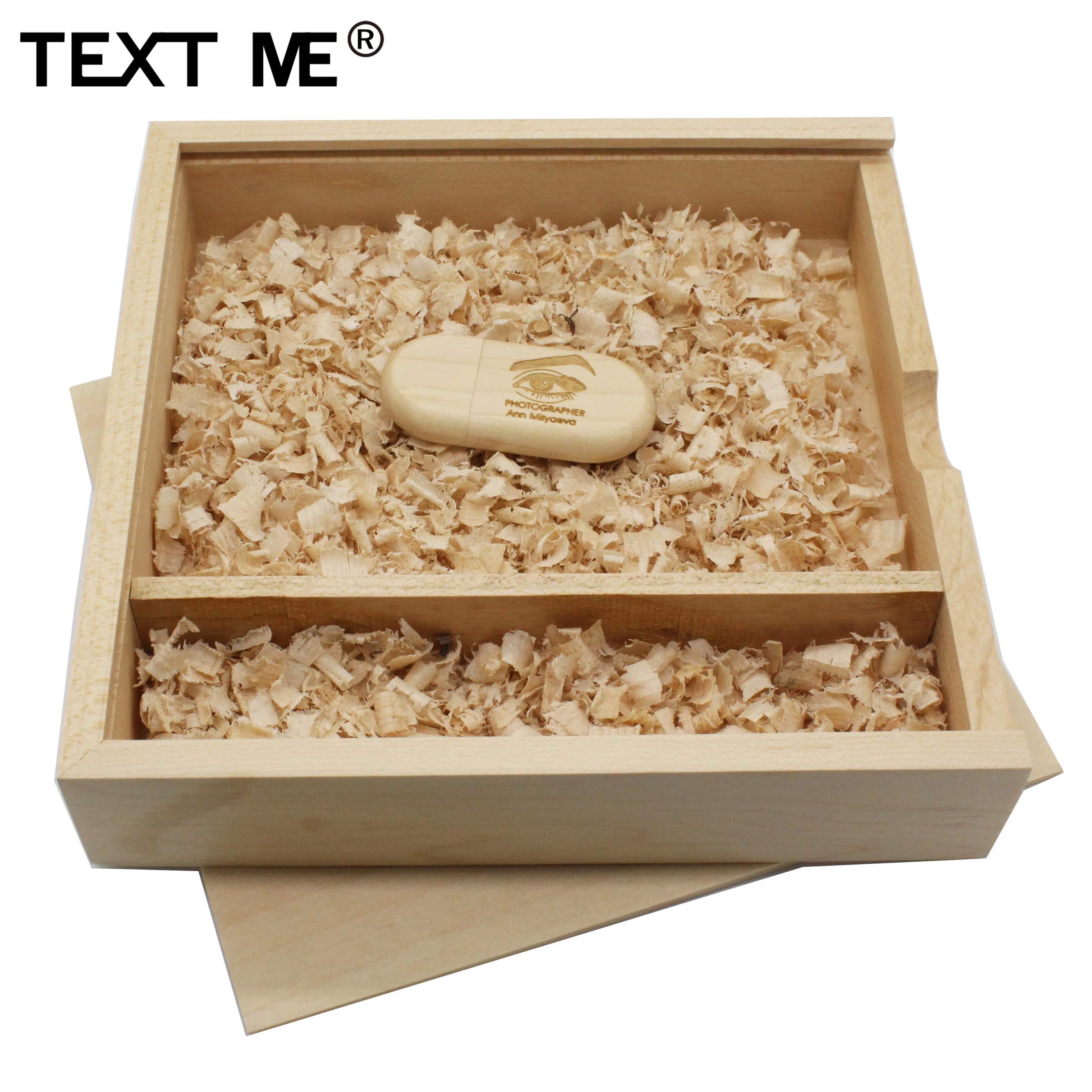 TEXT ME 170 мм * кленовые Деревянные + коробка фотография логотип 64 Гб usb флеш