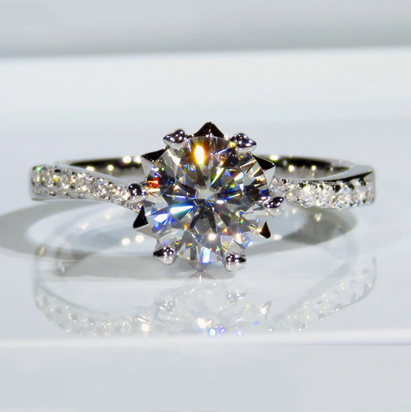 Кольцо из стерлингового серебра 925 пробы, 1ct 2ct 3ct, романтическое кольцо из муассанита в форме цветка, ювелирное изделие на годовщину с сертификатом GRA