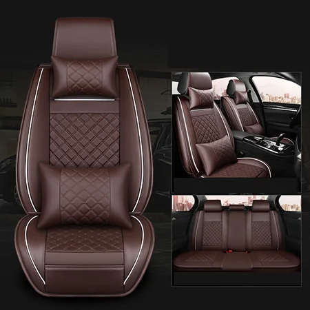 Кожаные чехлы для сидений автомобиля Opel meriva mokka vectra b c zafira b, dastun mi-do on-do go-Крест - Название цвета: Coffee Luxury