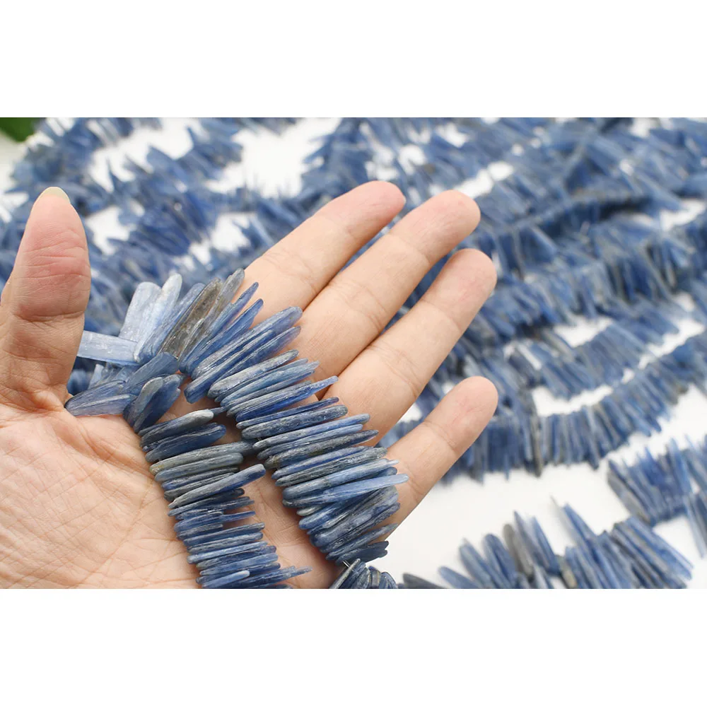 6-8x18-30mm Natural 1 strand  Blue Crystals Irregular Quartz Crystals Loose Stone 15