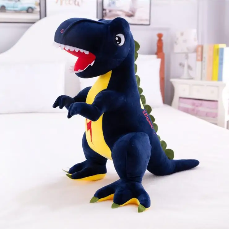 60 см 75 см большого размера, с героями мультфильмов динозавр плюшевая игрушка милые мягкие игрушечные животные куклы динозавра подарочные интерьерные подушки подарок для детей - Цвет: Blue