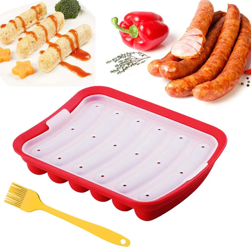 

Silicone Sausage Mold Non-Stick, DIY Children's Hot Dogs Baking Mold for Egg Sausage and Baby's Supplementary Sausage Maker