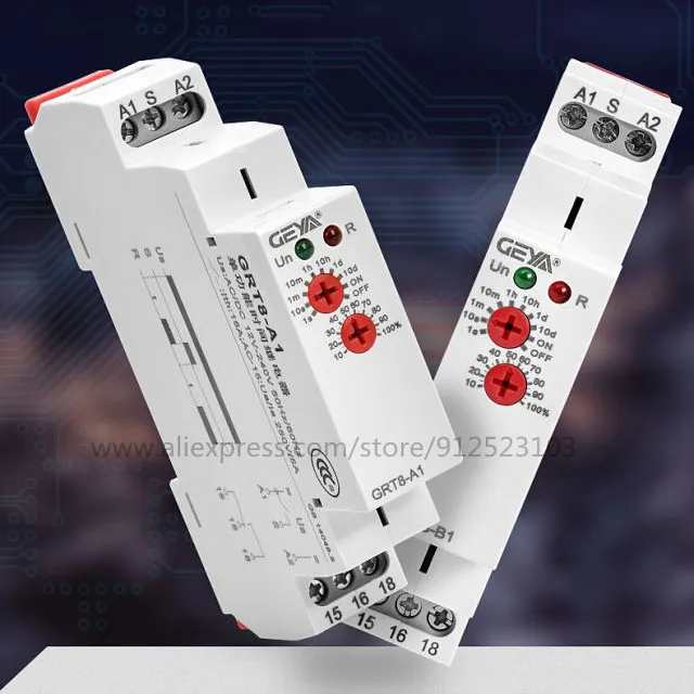 DIN Rail 16A 12V 24V 220V SPDT Delay ON Timer GRT8-A AC230V or AC/DC12-240V Power on Time Relay | Обустройство дома