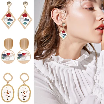 

Fashion Earrings For Women 2019 Statement Earrings Geometric Round Butterfly Dangle Earrings Acrylic For Christmas Party Gift