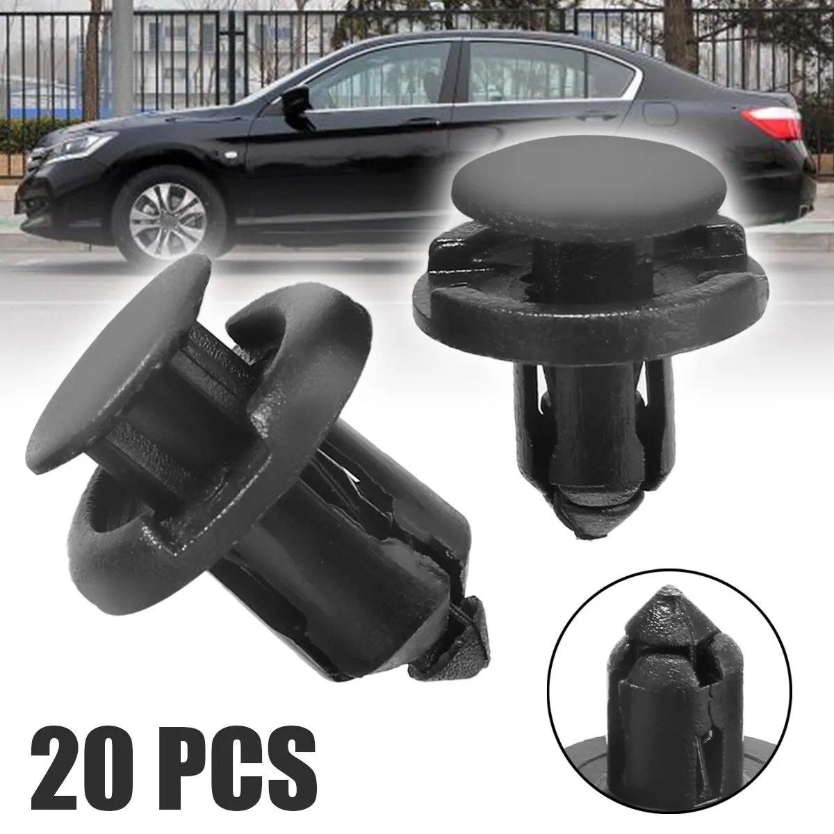 For Honda Civic Accord 20pcs/set Black Plastic Auto Retainer Clip Bumper Rivet Trim Clips 8mm&10mm Mayitr