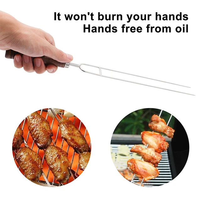 5Db Hordozható Orosz Stílusú Éles Pörkölt Villák Táskával Kemping Hot Dog Nyárs Rozsdamentes Acél Bbq Barbecue Szerszám - Image 6